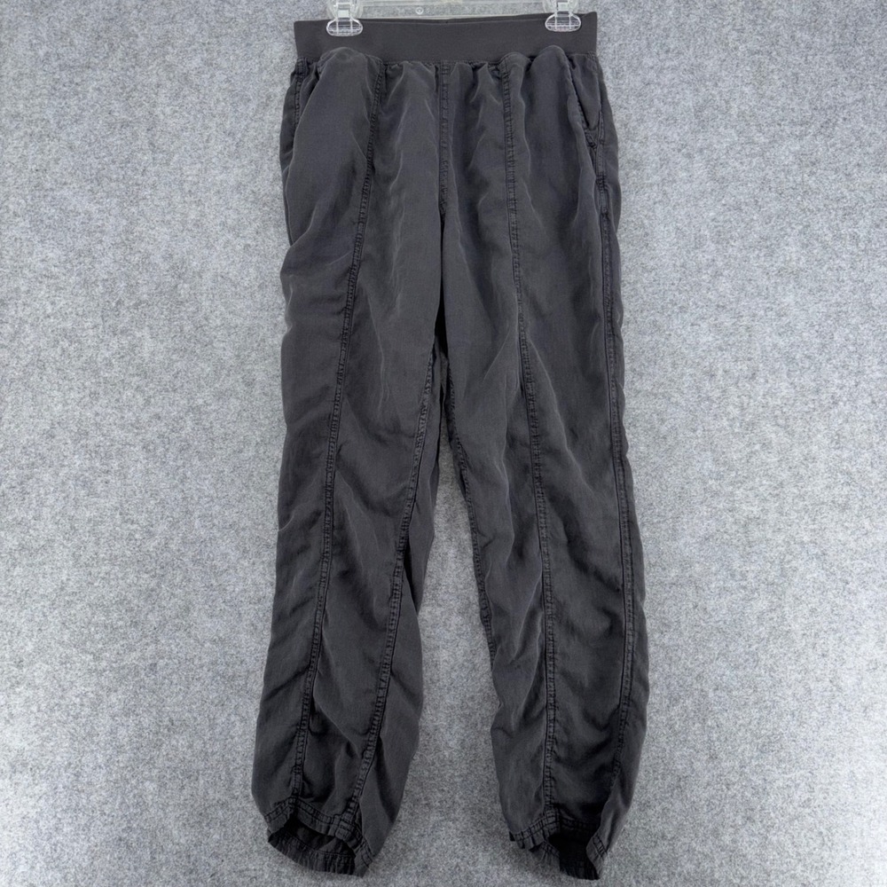 Faherty Arlie Day Pants Womens Medium Gray Tencel Linen Joggers Casual Relaxed
